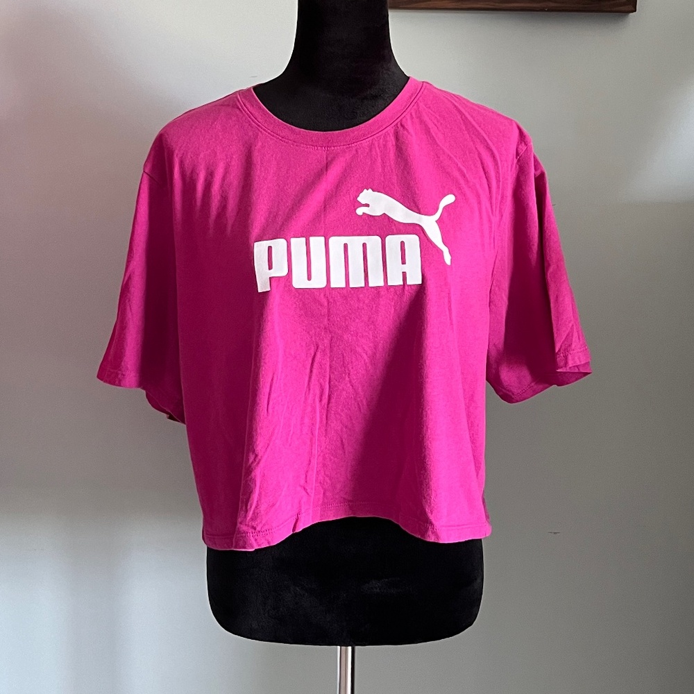 Puma Hot Pink Logo Cropped T-shirt XL